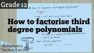 Grade 12 Calculus | How to factorise cubic function by inspection (DBE /CAPS CURRICULUM ) | NTE