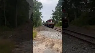 GP40MC #1129 &ldquo;Cranberry&rdquo; heritage unit leading the Capeflyer at Hells Blazes