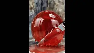 Fresh water melon Slicing in Slow Motion | Satisfying Macro Food Video.🍉 #experiment #satisfying