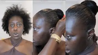 4c high bun using only a drawstring ponytail ;)