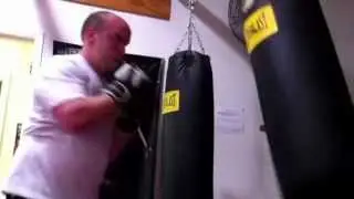 Heavy bag work. Nick Parlin