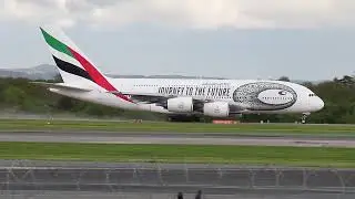 Airbus Emirates a380 takeoff Manchester Airport #emirates #aviation #aviationphotography