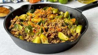 Ground Turkey And Brussel Sprouts Skillet - Quick 30 Minute Meal
