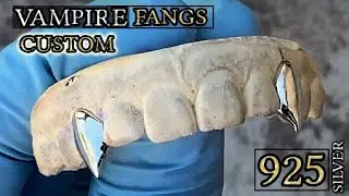 Real Solid 925 Sterling Silver Custom Vampire Fangs Custom Teeth Grillz