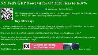 NY Fed s GDP Nowcast for Q3 2020 rises to 16.8%