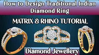How To Design Traditional Indian Diamonds Ring | MATRIX & RHINO online jewellery design course