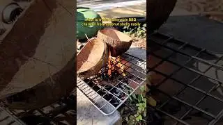Easily make coconut shell charcoal! #bbqcharcoal #charcoalmachine #coconutshell #carbonization #fyp