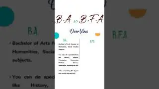 BA vs BFA which is better | BA vs BFA kya hai? | ba vs bfa | ba vs bfa full information | #shorts