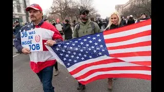 Jan. 6 defendants and supporters march to the U.S. Capitol