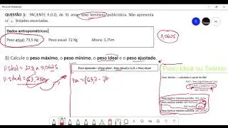 Questão 1 letra b (2ª parte) - Peso Ideal e Peso Ajustado