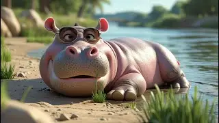 Hippo and Bird Song 🎵 | Adorable Pixar-Style Kids Animation About Friendship & Rainy Days