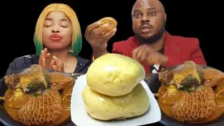 asmr food | serving him food in the wrong way and this happened | Ogbono soup & poundo | mukbang