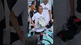 Full circle in the city that made her a champ. | KT receives her 2024 WNBA championship ring! #wnba