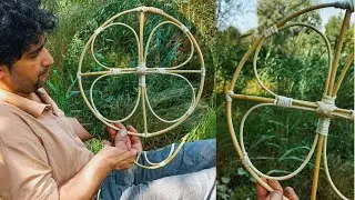 How to weave a beautiful decorative wall hanging basket with raw willow wood by the river🌿🌿