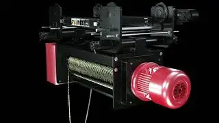 3d animation in Electric hoist crane