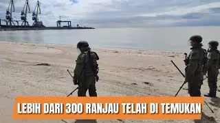 UNIT TEKNIK ANGKATAN BERSENJATA RUSIA MEMBERSIHKAN PANTAI LAUT AZOV