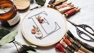 Letter E | Alphabet Embroidery pattern | Embroidery for beginners