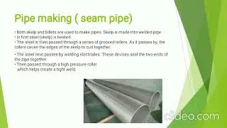 Manufacturing process of steel pipe  / ppt presentation