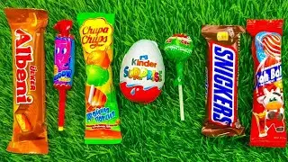 ASMR Most Popular Candys /some lots of colorful rainbow lollipop candy / unpacking chocolate eat