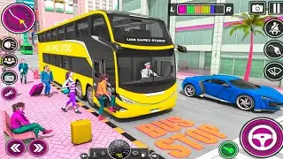 🥳Double Decker😍Bus Simulator 🚍 Bus Stop Passenger Boarding