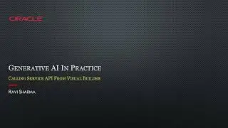 Calling Oracle Generative AI Service APIs From Visual Builder