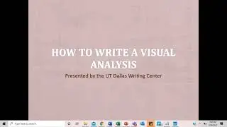 How to Write a Visual Analysis