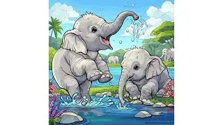 🐘 Calm & Color: Relaxing Baby Elephant Oasis | Satisfying Art Therapy