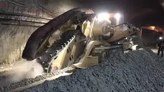 Utility Trenching in Tunnels-  Tesmec 1475CS  | Specialist Tunnel Excavation