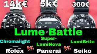 Lume Battle! Super-LumiNova Vs Chromalight Vs LumiBrite