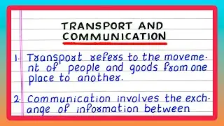 Few Lines on Transport and Communication | Five Lines on Transport and Communication