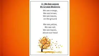 Primary Grade Elocution Poem 2 - We See Leaves By Crystal McGinnis
