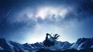 Silhouetted Anime Girl Under Starry Night Sky Live Wallpaper