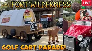 🔴LIVE: Disney&rsquo;s FORT WILDERNESS! Halloween Golf Cart Parade, Pumpkin Contest & Party | Disney World