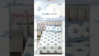 Blue booti print on white premium cotton in kingsize bedsheet with pillow covers💙💠 FLAT 25% DISCOUNT