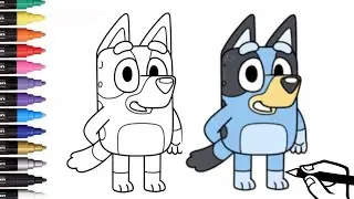 How to Draw Bluey &ndash; Fun Cartoon Dog Tutorial