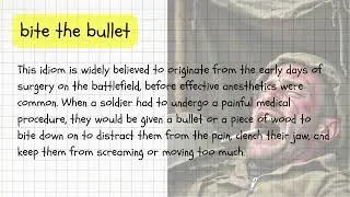 ONE IDIOM DAILY - BITE THE BULLET