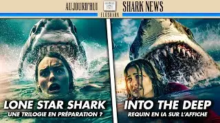 SHARK NEWS - A LONE STAR SHARK trilogy?, an AI shark on a poster of INTO THE DEEP