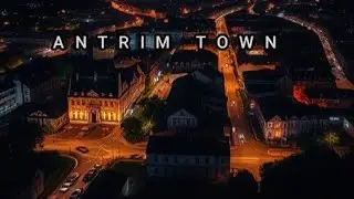 Antrim Town by Night. Northern Ireland.