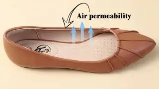 Trary Women's Pleated Pointed Toe Slip on Ballet Flat Shoes | Size 5-11 | Plus size shoes