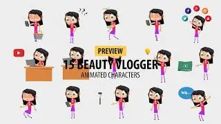 Beauty Vlogger Animated Characters