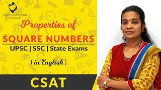 Properties of Square Numbers | CSAT | In English | UPSC | GetintoIAS