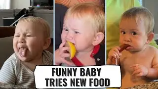 Funny BABY tries new food. Baby eating compilation. Try not to laugh 😂 #funnybabies