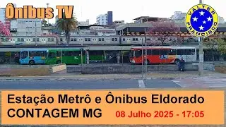 Estação de Metrô e Ônibus Eldorado - CONTAGEM MG - Movimento de Ônibus