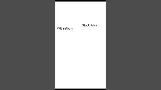 What is PE ratio!? PE ratio explained. #PE #shorts