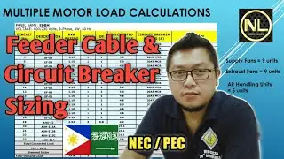How to size main circuit breaker and feeder cable of multiple motor loads? | Engr Noel