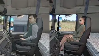 Animated passenger in truck (with you) v2.1 [1.36] - Euro Truck Simulator 2