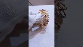 Single hand 24K gold plated bangle with diamond | Sakhi Jewellers | ZeroKarat