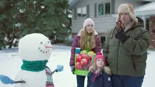 Save-On-Foods pickup. Snowman.