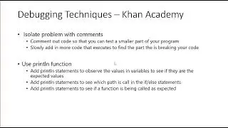 13. Debugging Overview