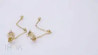 Triangle CZ Charm Clasp With Chain Silver Stud Earrings
